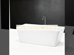Customizable Acrylic Free Standing Bathtub with 5-year Warranty and Smooth Surface in 1500x750x720mm Size