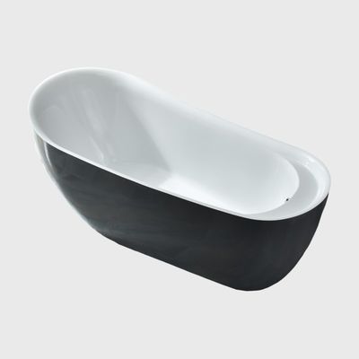 Freestanding Corner Soaking Bathtub White Acrylic Wall Type With Overflow Drainer