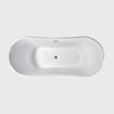 Full Body Soaking Red Acrylic Slipper Bathtub Free Standing For Bathroom 1800mm
