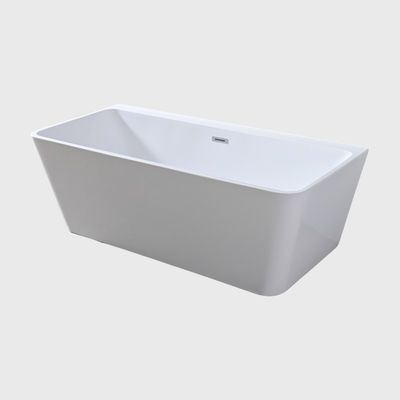 Indoor Freestanding Tub Against Wall Acrylic Soaking Fluted Back To Wall Bath 1400mm