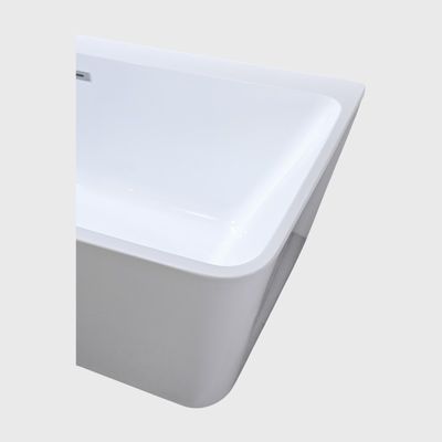 Indoor Freestanding Tub Against Wall Acrylic Soaking Fluted Back To Wall Bath 1400mm