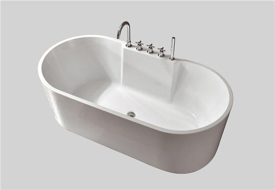 Acrylic Wall Faced Freestanding Bath Back To Wall Modern Curved Bath Rectangular