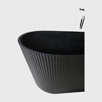 72x42 Modern Indoor Acrylic Black Corner Bathtub Freestanding Deep Soaking