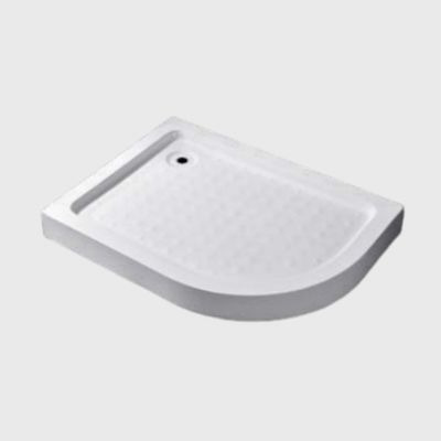 Pure Resin Corner Shower Base Single Threshold 3 Wall Alcove Shower Tray 60 x 32