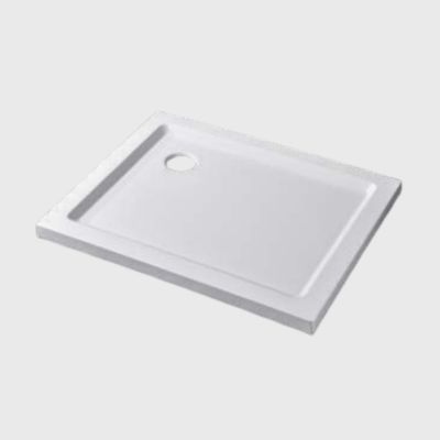 Pure Resin Corner Shower Base Single Threshold 3 Wall Alcove Shower Tray 60 x 32