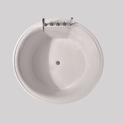 Round Acrylic Freestanding Bath Tub White freestanding soaking bathtub