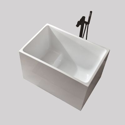 Interior Decoration European Modern Square Smooth Freestanding Bathtub Pure Acrylic Bathtub