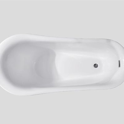Acrylic Free Standing Clawfoot Slipper Bathtub 58 Inch Clawfoot Tub Personalized