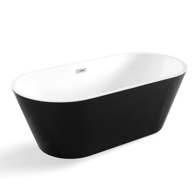 Lightweight Multilayer Acrylic Black Corner Bathtub Free Standing Deep Soaking