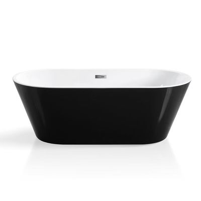 Lightweight Multilayer Acrylic Black Corner Bathtub Free Standing Deep Soaking