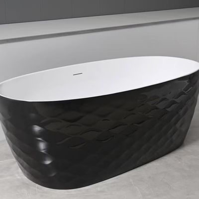 Household Acrylic Black Corner Bathtub Stand Alone Stain Resistant OEM