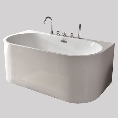 Rectangular Freestanding Acrylic Back to Wall Bathtubs for Villa Hotel Bathrooms