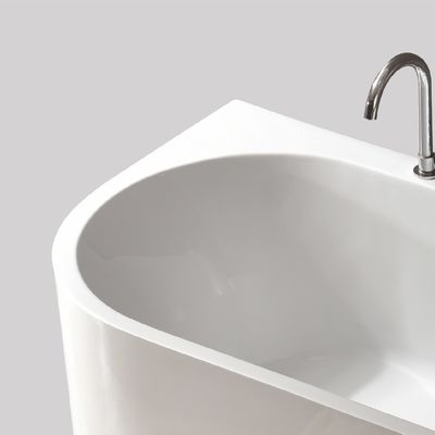 Rectangular Freestanding Acrylic Back to Wall Bathtubs for Villa Hotel Bathrooms