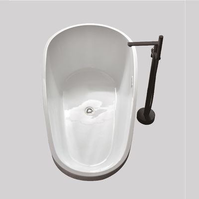 Deep Soaking Oval Acrylic Free Standing Bathtubs Solid Glossy Freestanding Jetted Whirlpool Tub
