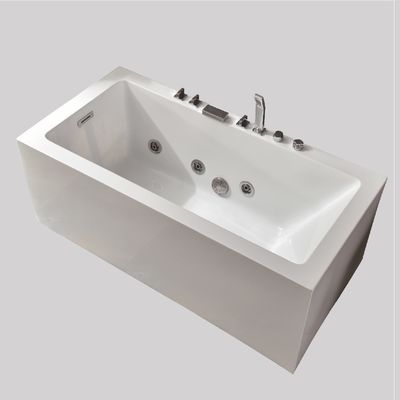 White Soaking Acrylic Jetted Drop In Whirlpool Tub for Hotel Bath 60inch