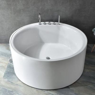 Round Seamless Bonding Acrylic Free Standing Bathtubs Stain Resistant