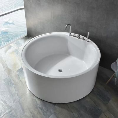 Round Seamless Bonding Acrylic Free Standing Bathtubs Stain Resistant
