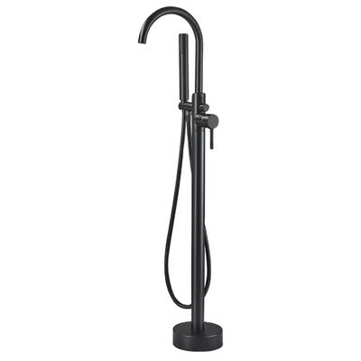 Resin Freestanding Bathtub Accessories Detachable Shower Faucet Taps Black Brass