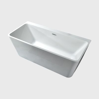 Alkali Free White Acrylic Back To Wall Bathtubs Freestanding Deep Soaking 1400mm