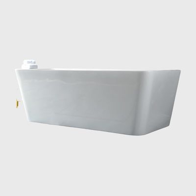 Alkali Free White Acrylic Back To Wall Bathtubs Freestanding Deep Soaking 1400mm
