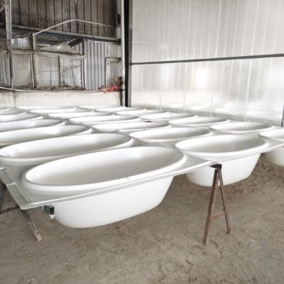 Bathroom Reinforced Acrylic FRP Custom Freestanding Bathtub Rectangular Seamless Deep Soaking