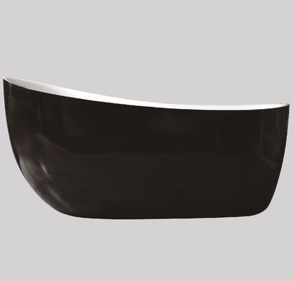 Recycled Acrylic Freestanding Corner Black Slipper Bath Solid Surface For Small Bathrooms