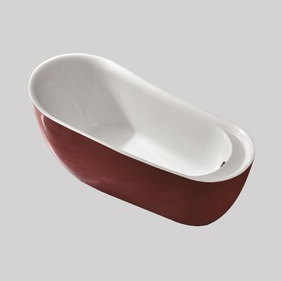 Red Jacuzzi Acrylic Free Standing Bathtubs Soaking Seamless 1700mm Personalised