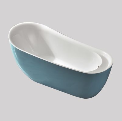 Contemporary Blue Freestanding Whirlpool Bath 1800mm Single Ended