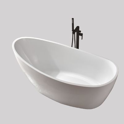 Floor Mounted Oval Soaking Whirlpool Acrylic Free Standing Bathtubs For Hotels