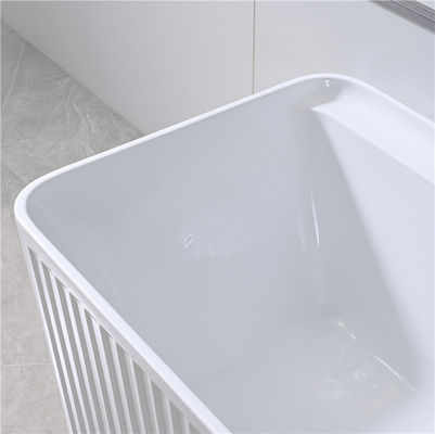 OEM White Freestanding Acrylic Bathtub Soaking 1700mm Rectangular