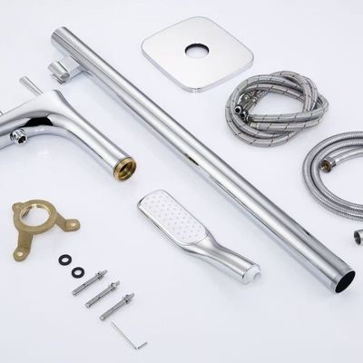 Modern Brass Chrome Bathtub Faucet Floor Mount Acrylic Clawfoot Tub