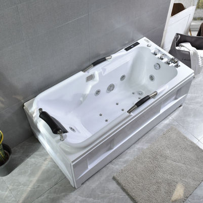 ODM White Bathroom Jacuzzi Soaking Tub Alcove Whirlpools Massage For 2 Person