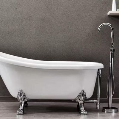 Freestanding White Fiberglass Slipper Tub 4 Claw Foot Acrylic Slipper Clawfoot Tub