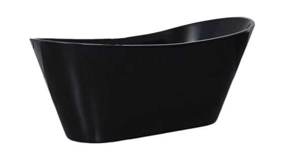 1700mm High Gloss Freestanding Acrylic Slipper Bath Soaking Tub Black