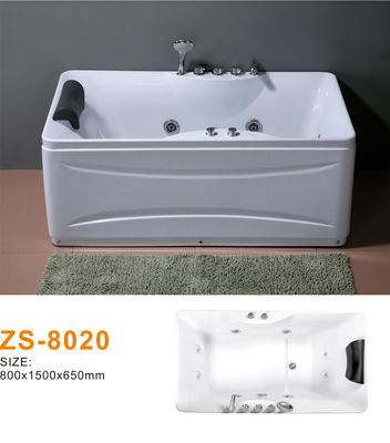 Sleek Acrylic Freestanding Combination Tub With Air & Water Jets For High-End Bathroom Renovations