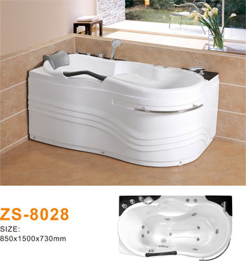 New Arrival Acrylic Freestanding Whirlpool Bathtub Ergonomic Design Built-In Heater