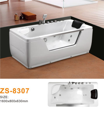 Contemporary Acrylic Freestanding Jacuzzi Bathtub With Anti-Slip Base Easy-Access Panels In Modern Apartment Projects
