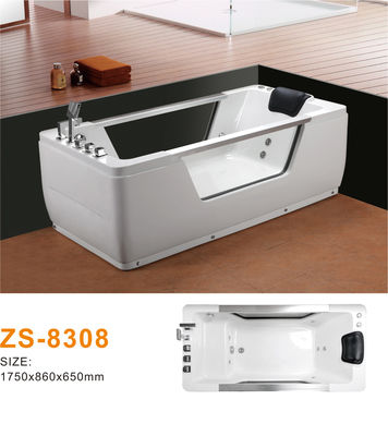 Premium Acrylic Freestanding Hydro-Massage Bathtub With Multi-Directional Jets For Targeted Relief