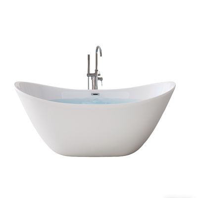 Luxurious Acrylic Slipper Bathtubs with High-Gloss Finish for a Warm and Tactile Bathing Experience