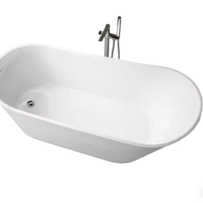 1500x750x720mm Smooth Surface Acrylic Slipper Bathtub with Anti-Slip Bottom and Fiberglass Reinforcement