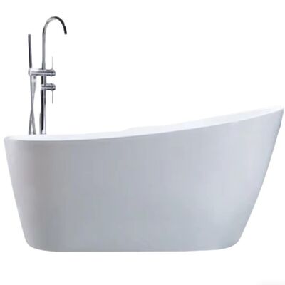 Luxury Acrylic Free Standing Bathtub with Runway Design and Ground Drainage for Family Villa and Hotel Bathroom