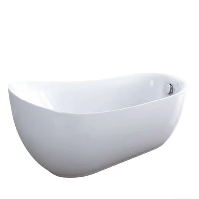 Luxury Acrylic Free Standing Bathtub with Runway Design and Ground Drainage for Family Villa and Hotel Bathroom