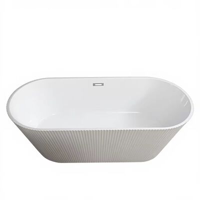 Freestanding Bath Tub Oval Bathtub for Indoor Soaking in Hotels and Villas or Household Linear Design White Tub