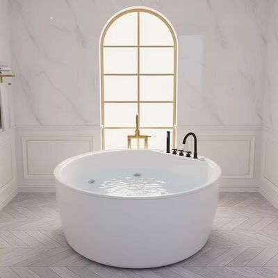 Modern 1500x750x720mm Acrylic Freestanding Bathtub with Whirlpool Massage and Seamless Bonding