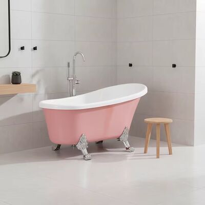 Modern Freestanding BathTub Oval Bathtub With Claw Feet for Indoor Soaking in Hotels and Villas or Household PINK Vintage Tub