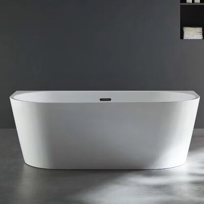 1500x750x720mm Acrylic Free Standing Bathtub with Seamless Bonding and Whirlpool Massage Function