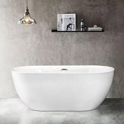 Durable 1500x750x720mm Acrylic Free Standing Bathtub with Seamless Bonding and Fiberglass Reinforcement