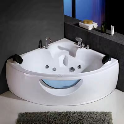 Luxury Acrylic Freestanding Bathtub with Corner Design and Massage Function for Spa Experience