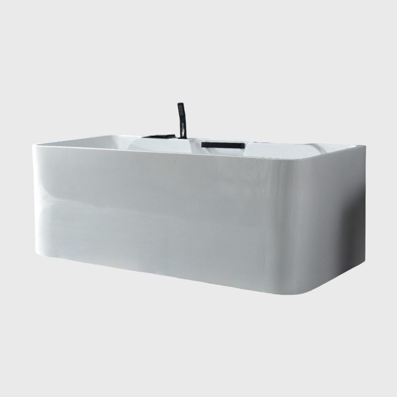 Contemporary Soaking Acrylic Fiberglass Freestanding Bathtubs 59" For Indoor Bathrooms