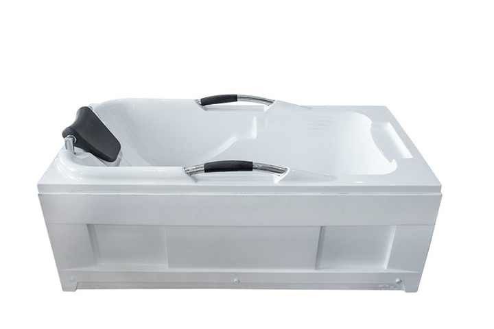 Bathroom Freestanding Acrylic Soaking Tubs 59 Inch With Pillow And Armrest